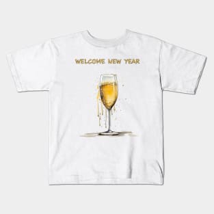 Welcome New Year 2024 Kids T-Shirt